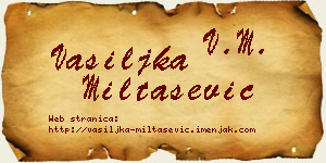 Vasiljka Miltašević vizit kartica